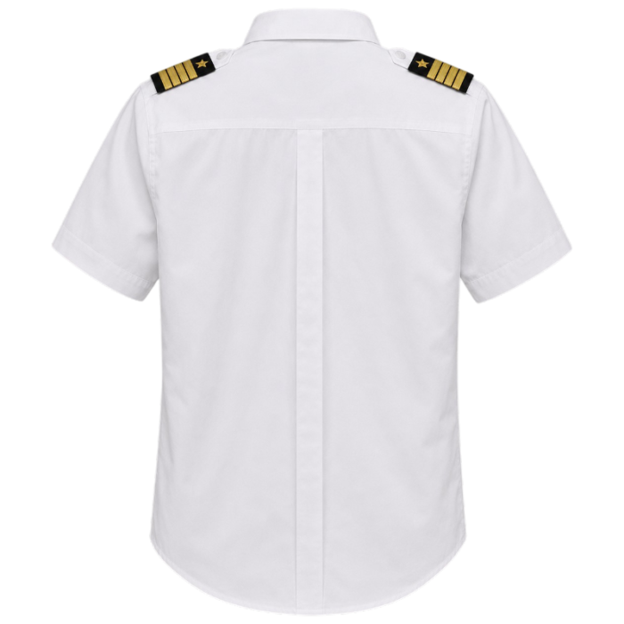camisa manga corta vista trasera galones