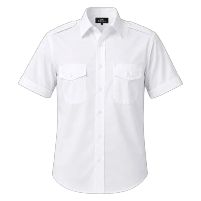 camisa piloto manga corta vista delantera