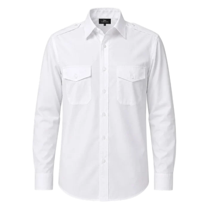 camisa piloto manga larga vista delantera