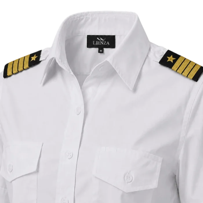 detalle interior camisa piloto etiqueta lienza