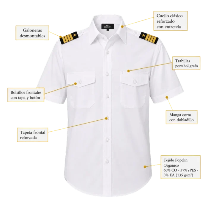 ficha tecnica camisa manga corta vista delantera