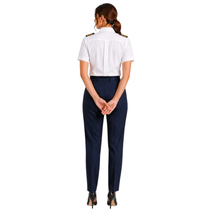 modelo vista trasera camisa manga corta galones