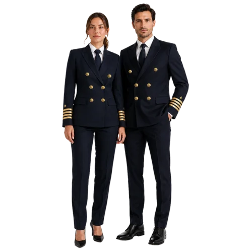 chaqueta cruzada para pilotos en azul marino