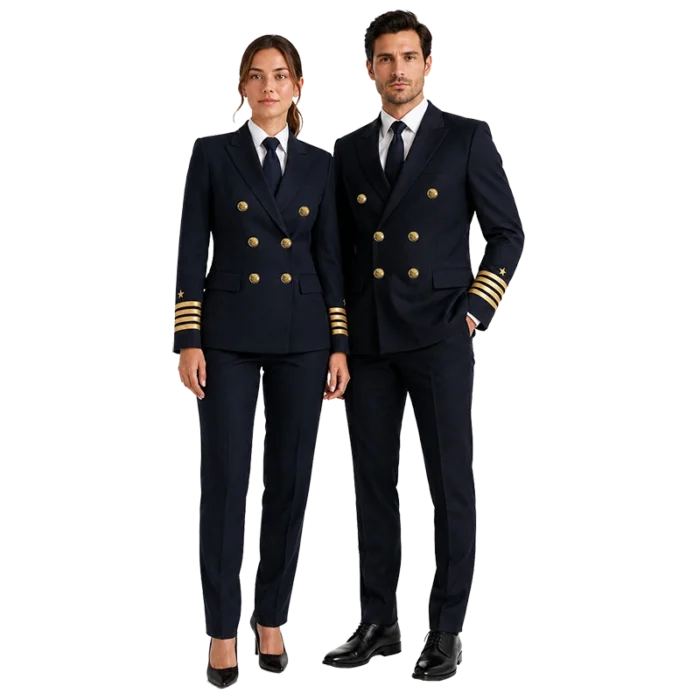 Uniforme Piloto Cruzado 1 chaqueta cruzada para pilotos en azul marino