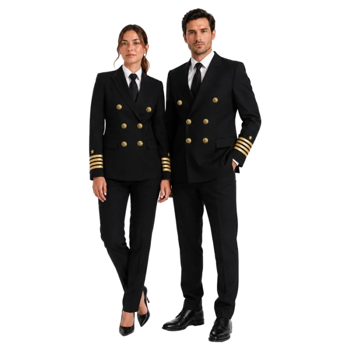 Uniforme Piloto Cruzado 2 modelos chaqueta negra cruzada